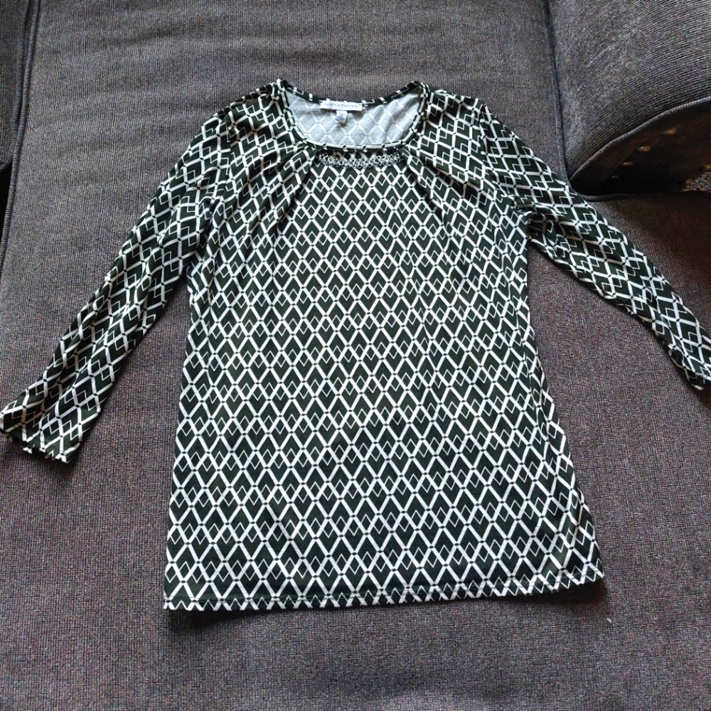 Green and white shirt
